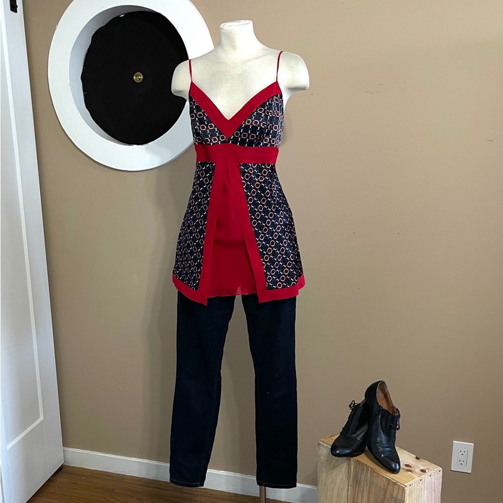 Bisou Bisou Black & Red Bustier Camisole – Vintage Y2K Bombshell Style - Picture 5 of 11